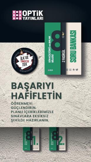 8. Sınıf Din Kültürü ve Ahlak Bilgisi Soru Bankası Fasikülleri Optik Yayınları